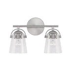 Capital Lighting Madison 14'' W X 9.5'' H 2-light Vanity In Aged Brass With Clear Seeded Glass