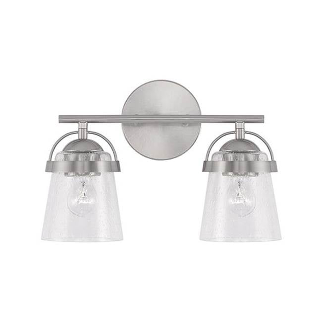 Capital Lighting Madison 14'' W X 9.5'' H 2-light Vanity In Aged Brass With Clear Seeded Glass