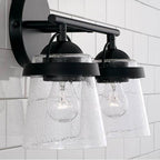 Capital Lighting 147021MB-534 Matte Black 14'' W X 9.5'' H 2-light Vanity In Matte Black With Clear Seeded Glass Image 3