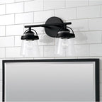 Capital Lighting 147021MB-534 Matte Black 14'' W X 9.5'' H 2-light Vanity In Matte Black With Clear Seeded Glass Image 2