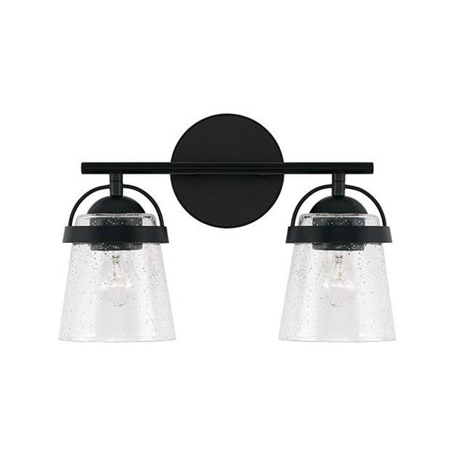 Capital Lighting Madison 14'' W X 9.5'' H 2-light Vanity In Aged Brass With Clear Seeded Glass