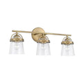 Capital Lighting 147031AD-534 Aged Brass 23'' W X 9.5'' H 3-light Vanity In Aged Brass With Clear Seeded Glass Image 1