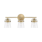 Capital Lighting Madison 23'' W X 9.5'' H 3-light Vanity In Aged Brass With Clear Seeded Glass
