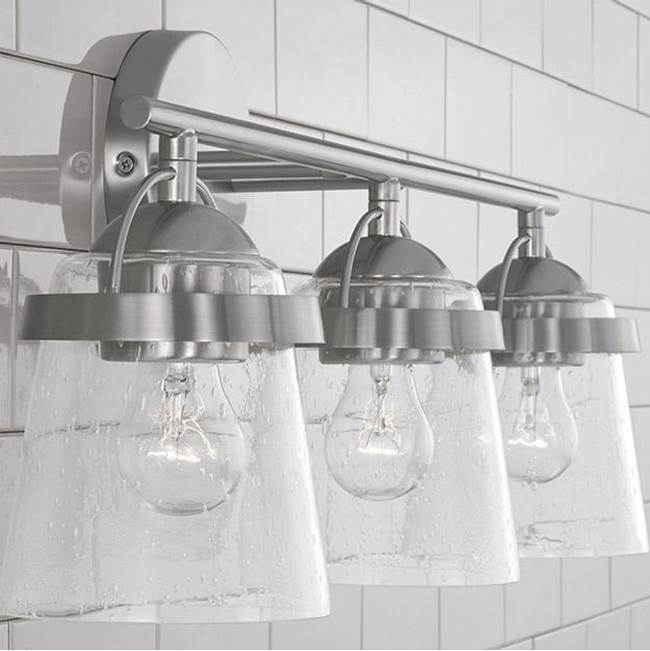 Capital Lighting 147031BN-534 Brushed Nickel 23'' W X 9.5'' H 3-light Vanity In Brushed Nickel With Clear Seeded Glass Image 3