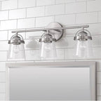 Capital Lighting 147031BN-534 Brushed Nickel 23'' W X 9.5'' H 3-light Vanity In Brushed Nickel With Clear Seeded Glass Image 2