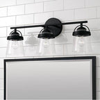 Capital Lighting 147031MB-534 Matte Black 23'' W X 9.5'' H 3-light Vanity In Matte Black With Clear Seeded Glass Image 2