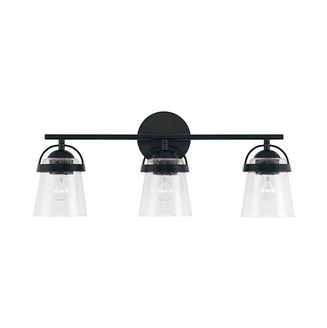 Capital Lighting Madison 23'' W X 9.5'' H 3-light Vanity In Aged Brass With Clear Seeded Glass
