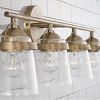 Capital Lighting 147041AD-534 Aged Brass 32.5'' W X 9.5'' H 4-light Vanity In Aged Brass With Clear Seeded Glass Image 3