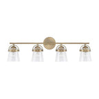 Capital Lighting Madison 32.5'' W X 9.5'' H 4-light Vanity In Aged Brass With Clear Seeded Glass
