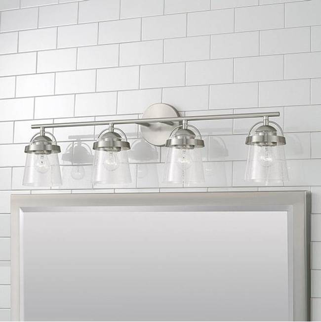 Capital Lighting 147041BN-534 Brushed Nickel 32.5'' W X 9.5'' H 4-light Vanity In Brushed Nickel With Clear Seeded Glass Image 2