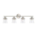 Capital Lighting Madison 32.5'' W X 9.5'' H 4-light Vanity In Aged Brass With Clear Seeded Glass