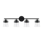 Capital Lighting Madison 32.5'' W X 9.5'' H 4-light Vanity In Aged Brass With Clear Seeded Glass