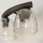 Capital Lighting Clive 15.5''w X 9.5''h 2-light Vanity In Carbon Grey And Black Iron With Stone Seeded Glass Handcrafted Of Wire-brushed Mango Wood