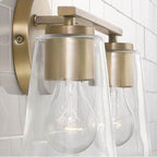 Capital Lighting Portman 14.5''w X 8.25''h 2-light Vanity In Aged Brass With Clear Glass