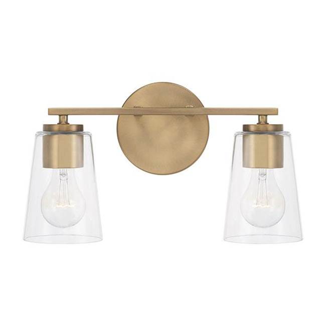 Capital Lighting 148621AD-537 Aged Brass 14.5''w X 8.25''h 2-light Vanity In Aged Brass With Clear Glass Image 3