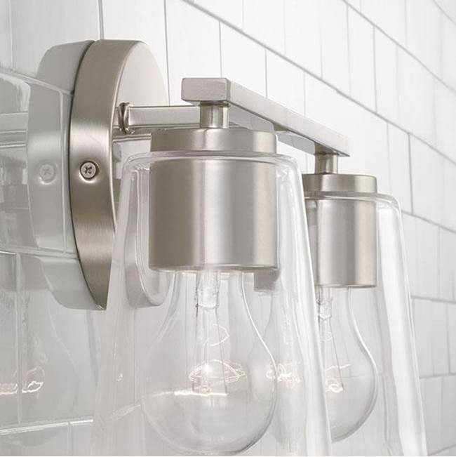 Capital Lighting Portman 14.5''w X 8.25''h 2-light Vanity In Aged Brass With Clear Glass