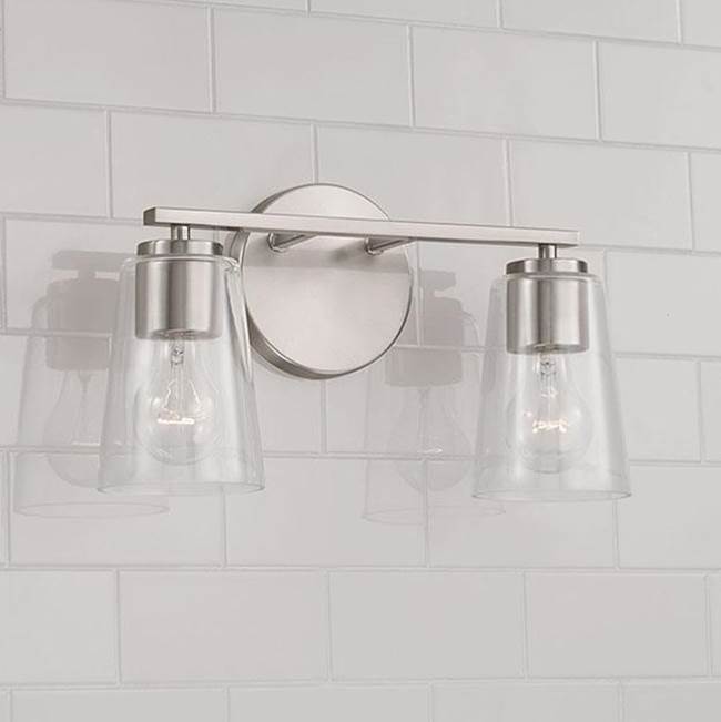 Capital Lighting 148621BN-537 Brushed Nickel 14.5''w X 8.25''h 2-light Vanity In Brushed Nickel With Clear Glass Image 4