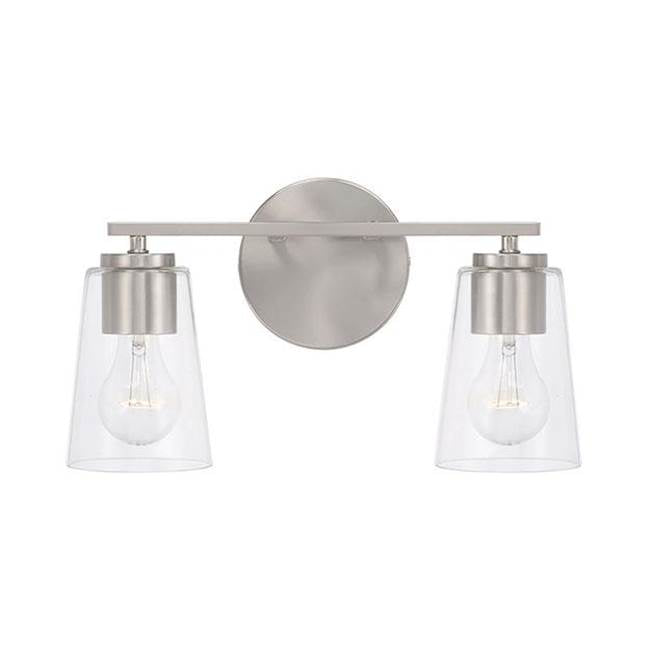 Capital Lighting 148621BN-537 Brushed Nickel 14.5''w X 8.25''h 2-light Vanity In Brushed Nickel With Clear Glass Image 3