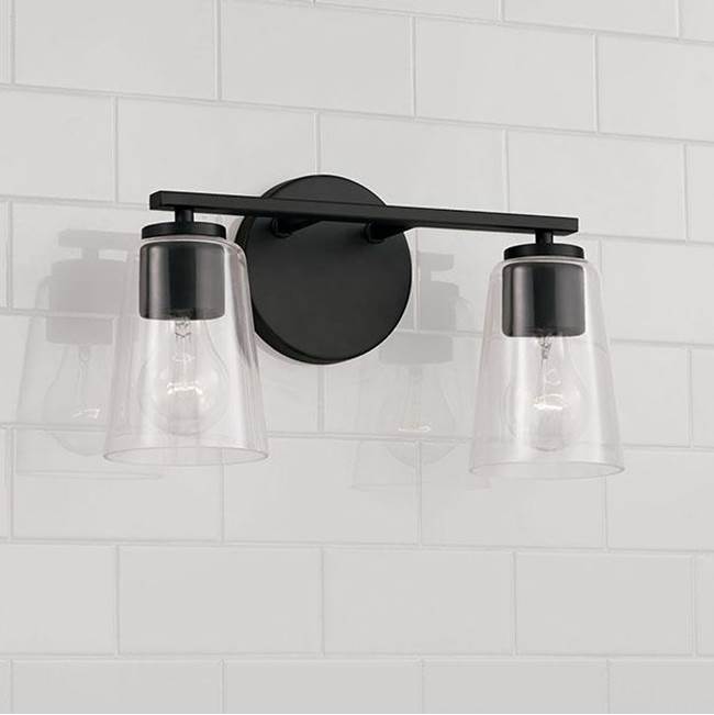 Capital Lighting 148621MB-537 Matte Black 14.5''w X 8.25''h 2-light Vanity In Matte Black With Clear Glass Image 4