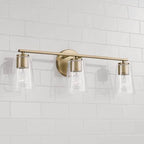 Capital Lighting 148631AD-537 Aged Brass 25''w X 8.25''h 3-light Vanity In Aged Brass With Clear Glass Image 4
