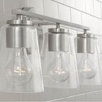 Capital Lighting Portman 25''w X 8.25''h 3-light Vanity In Aged Brass With Clear Glass