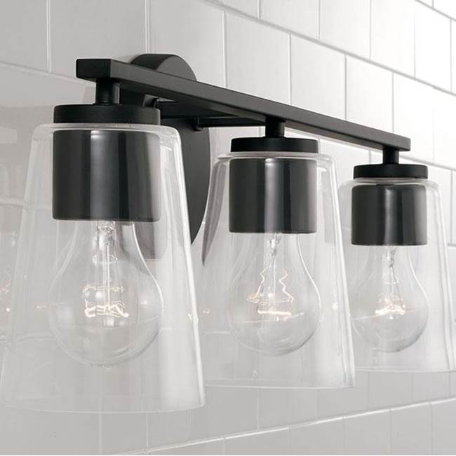 Capital Lighting Portman 25''w X 8.25''h 3-light Vanity In Aged Brass With Clear Glass