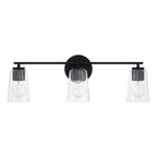 Capital Lighting 148631MB-537 Matte Black 25''w X 8.25''h 3-light Vanity In Matte Black With Clear Glass Image 3