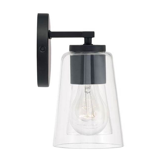 Capital Lighting 148631MB-537 Matte Black 25''w X 8.25''h 3-light Vanity In Matte Black With Clear Glass Image 2
