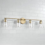 Capital Lighting 148641AD-537 Aged Brass 35.25''w X 8.25''h 4-light Vanity In Aged Brass With Clear Glass Image 4