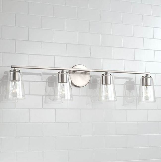 Capital Lighting 148641BN-537 Brushed Nickel 35.25''w X 8.25''h 4-light Vanity In Brushed Nickel With Clear Glass Image 4