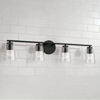 Capital Lighting 148641MB-537 Matte Black 35.25''w X 8.25''h 4-light Vanity In Matte Black With Clear Glass Image 4