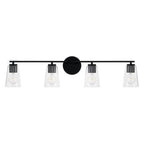 Capital Lighting 148641MB-537 Matte Black 35.25''w X 8.25''h 4-light Vanity In Matte Black With Clear Glass Image 3