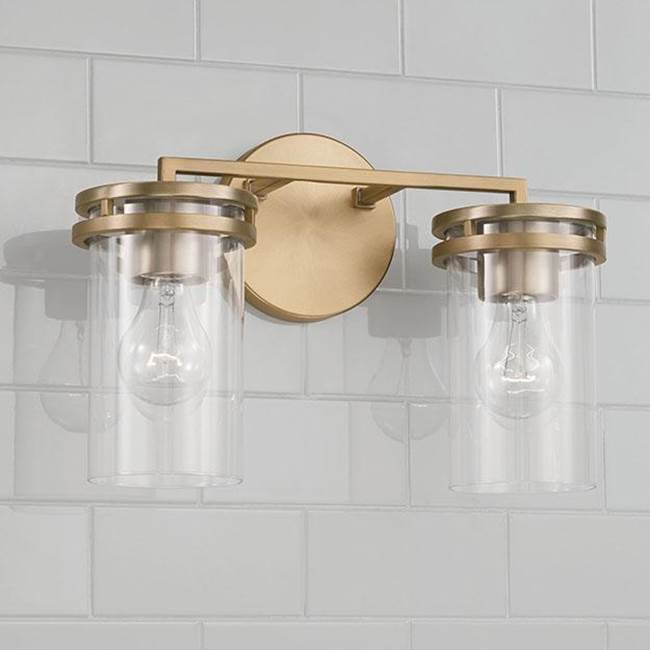 Capital Lighting 148721AD-539 Aged Brass 14.25''w X 9.75''h 2-light Vanity In Aged Brass With Clear Glass Image 4