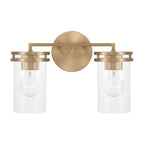 Capital Lighting 148721AD-539 Aged Brass 14.25''w X 9.75''h 2-light Vanity In Aged Brass With Clear Glass Image 3