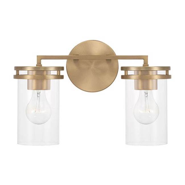 Capital Lighting 148721AD-539 Aged Brass 14.25''w X 9.75''h 2-light Vanity In Aged Brass With Clear Glass Image 3
