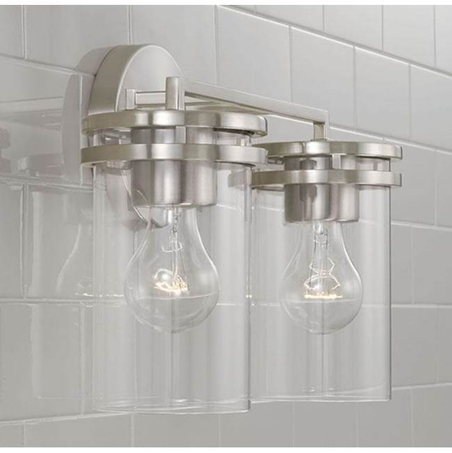Capital Lighting Fuller 14.25''w X 9.75''h 2-light Vanity In Aged Brass With Clear Glass