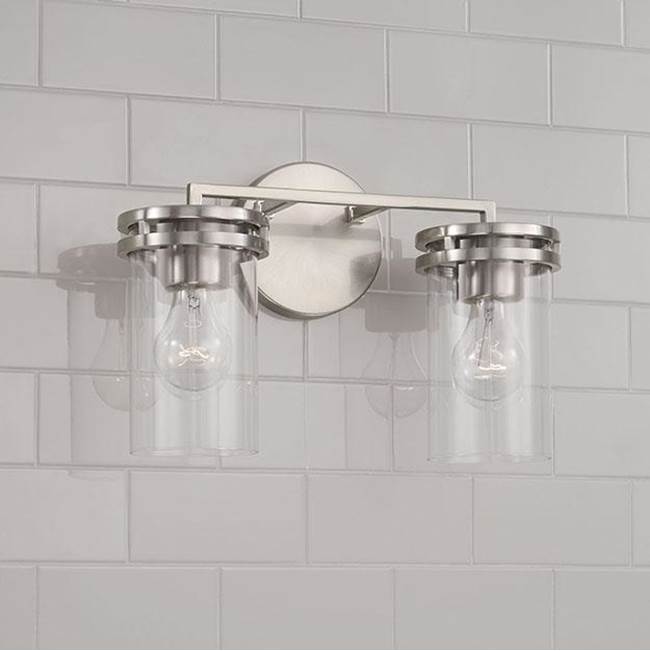 Capital Lighting 148721BN-539 Brushed Nickel 14.25''w X 9.75''h 2-light Vanity In Brushed Nickel With Clear Glass Image 4