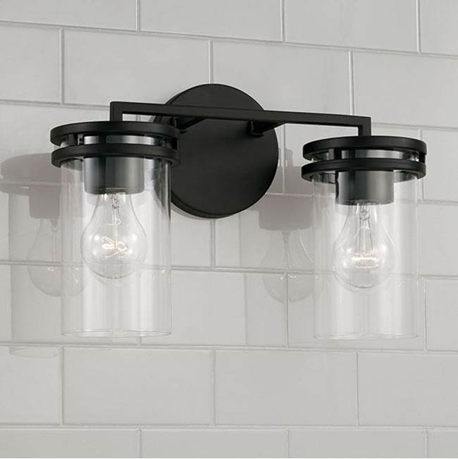 Capital Lighting 148721MB-539 Matte Black 14.25''w X 9.75''h 2-light Vanity In Matte Black With Clear Glass Image 4