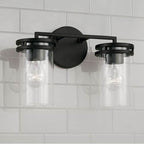 Capital Lighting 148721MB-539 Matte Black 14.25''w X 9.75''h 2-light Vanity In Matte Black With Clear Glass Image 4