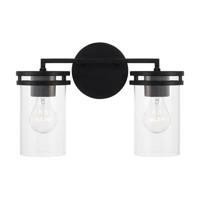 Capital Lighting 148721MB-539 Matte Black 14.25''w X 9.75''h 2-light Vanity In Matte Black With Clear Glass Image 3