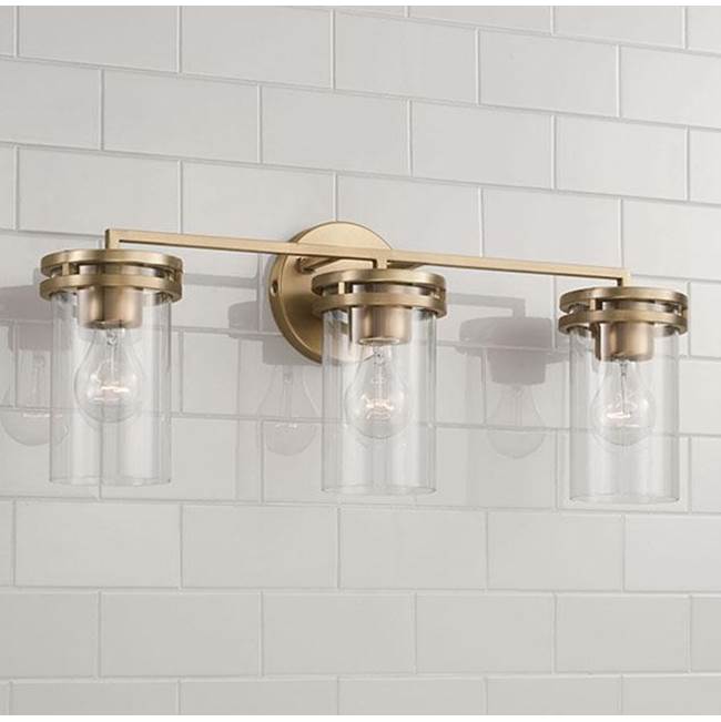 Capital Lighting 148731AD-539 Aged Brass 24''w X 9.75''h 3-light Vanity In Aged Brass With Clear Glass Image 4
