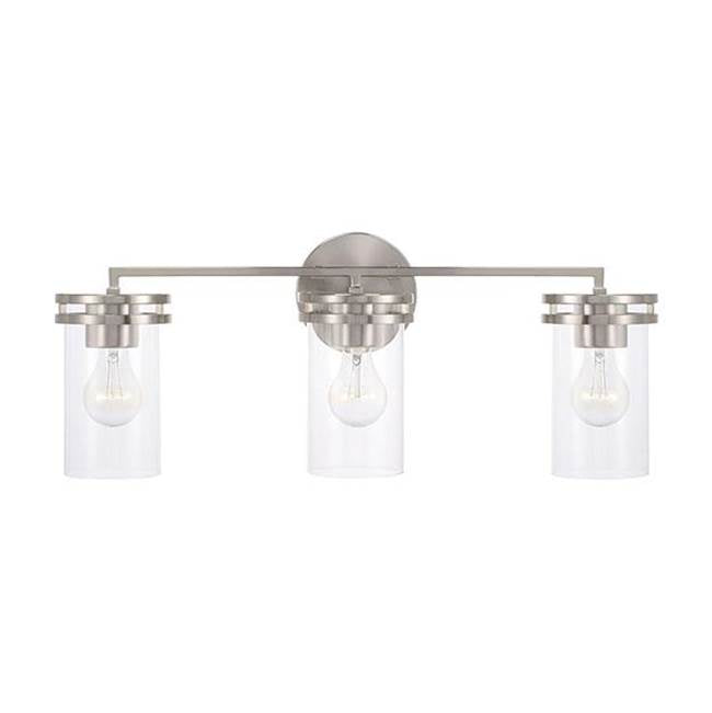 Capital Lighting 148731BN-539 Brushed Nickel 24''w X 9.75''h 3-light Vanity In Brushed Nickel With Clear Glass Image 3