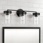 Capital Lighting 148731MB-539 Matte Black 24''w X 9.75''h 3-light Vanity In Matte Black With Clear Glass Image 4