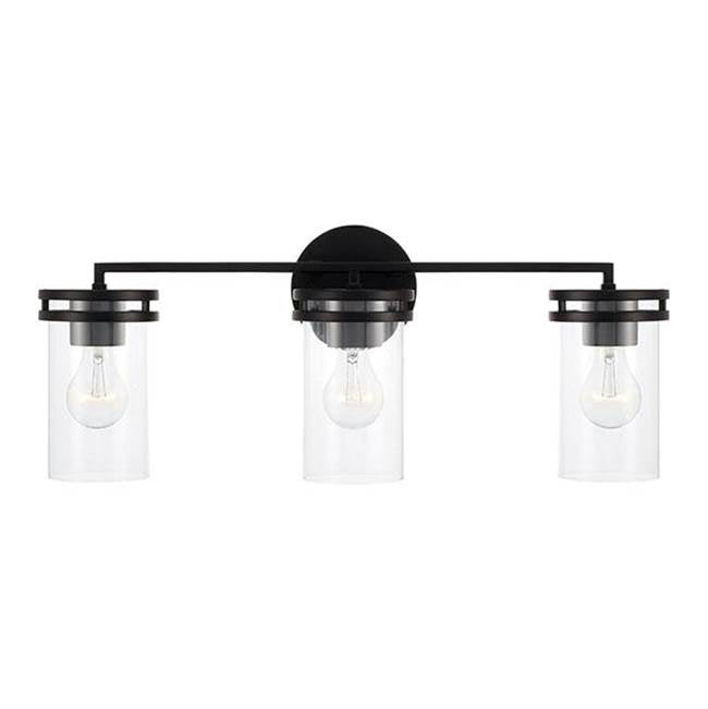 Capital Lighting 148731MB-539 Matte Black 24''w X 9.75''h 3-light Vanity In Matte Black With Clear Glass Image 3