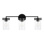 Capital Lighting 148731MB-539 Matte Black 24''w X 9.75''h 3-light Vanity In Matte Black With Clear Glass Image 3