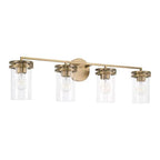 Capital Lighting 148741AD-539 Aged Brass 33.5''w X 9.75''h 4-light Vanity In Aged Brass With Clear Glass Image 1