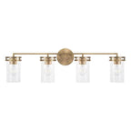 Capital Lighting 148741AD-539 Aged Brass 33.5''w X 9.75''h 4-light Vanity In Aged Brass With Clear Glass Image 3