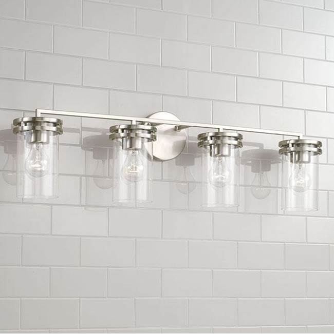 Capital Lighting 148741BN-539 Brushed Nickel 33.5''w X 9.75''h 4-light Vanity In Brushed Nickel With Clear Glass Image 4