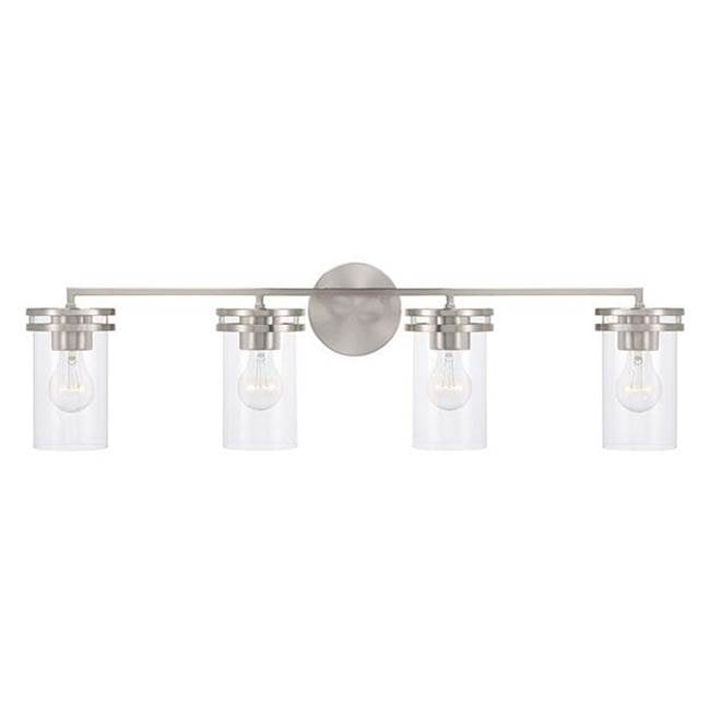 Capital Lighting 148741BN-539 Brushed Nickel 33.5''w X 9.75''h 4-light Vanity In Brushed Nickel With Clear Glass Image 3