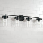 Capital Lighting 148741MB-539 Matte Black 33.5''w X 9.75''h 4-light Vanity In Matte Black With Clear Glass Image 4